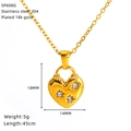 Spezifikationen der 18K vergoldeten Edelstahl-Herzenskette mit einer Kettenlänge von 45 cm - Goldenes Herz-Stil mit drei Diamanten (SP608G)
