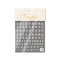Vista dettagliata degli adesivi per unghie 5D sottili con scritte dell'alfabeto bianco - Stile Lettere Maiuscole e Numeri Romani (to 394) / Bianco