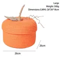 Orange pumpkin shaped cotton rope woven storage basket for Halloween decor and candy storage - Cotton Rope Pumpkin Basket 26*18CM