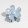 Elegant light blue flower hair claw clip with marble ink texture in acetate material - Grey Flower