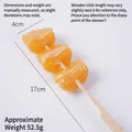 Artificial orange slice skewer model with 17cm length and high-gloss realistic finish - Double Orange Slices Candied Fruit Skewer