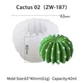 Stampo in silicone per cactus 3D per candele fai da te, ZW-187 misura 63x40mm - Cactus 02 (187)