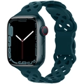 Correa de silicona verde oscuro con recortes de ojo de gato para Apple Watch y bordes ondulados - Cerceta
