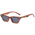 Occhiali da sole retrò cat-eye tartarugati con lenti scure e design hip-hop alla moda - Montatura Leopardata Lenti Grigie