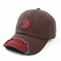Detailed embroidery of letter D and Different on distressed vintage baseball cap - Dark Brown Maroon Brim (Coffee) / Coffee