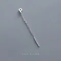Minimalist S999 sterling silver ear threader with letter P pendant in polished silver finish - Letter P