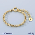 18k gold plated rolo chain bracelet featuring a 10mm round letter X pendant - Gold - Letter X (KB186387-Z)