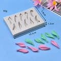 Lichtgrijze siliconen tulpblad mal voor taartdecoratie, afmetingen 10,5x7,8x1,2 cm - 10-Gats Bloemblad Styling Mal (3)