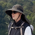 Army green quick-dry outdoor sun hat with neck protection flap for hiking and fishing - Army Green
