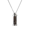 Fashion stainless steel necklace with openable glass perfume bottle pendant and tiger eye stones - Tiger Eye Chips