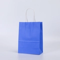 Blue kraft paper gift bag featuring white twisted rope handles and textured finish - Medium Vertical 21*11*27cm / Sapphire Blue