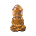 Tiger eye stone Buddha statue carving with natural yellow-brown chatoyant gemstone finish - Tiger's Eye