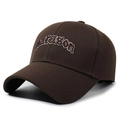 Casquette de baseball classique en coton marron foncé avec broderie 3D parason - Café