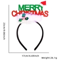 Diadema navideña brillante con letras rojas y verdes y borde de piel sintética - Letras Merry Christmas