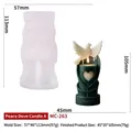 Silicone mold for peace dove pillar candle with sample and precise dimension specs - Peace Wish Dove A MC-263