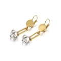 Orecchini lunghi geometrici minimalisti oro e argento con pendenti di perle a gabbia - Gabbia Bicolore Oro Argento Perla Bianca (KE88416-KFC)