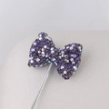 Sparkling purple bow bead with rhinestones for DIY phone chains and jewelry crafts - Deep Purple AB