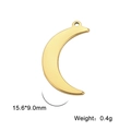 18K gold plated crescent moon pendant charm for DIY jewelry, size 15.6x9.0mm, 0.4g weight - Solid Crescent Moon / Gold