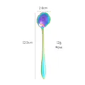 Rainbow stainless steel rose shaped coffee spoon in iridescent finish 12.5cm size - Iridescent Rose