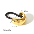 18K gold plated C-shaped metal hair tie with black elastic band and size specs - Gold Bold Smooth