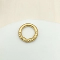 Golden sand gold ring with embossed vintage relief and traditional fret pattern - Style 01 (Large Gold Relief Pattern)