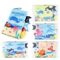 Marine life soft cloth book for babies featuring colorful animal tails and bilingual labels - Marine Animals Theme (JL563-1)