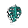 DIY silver-edged tropical green leaf enamel charm for personalized bead bracelets - Normal Specification / Tropical Green Leaf Shape(027)