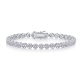 Elegante S925 sterling zilveren bloem tennisarmband met fonkelende ronde moissanite stenen - Moissaniet 1.5mm*231st (16.5cm)