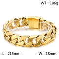 Massives 18mm goldenes Edelstahl-Panzerarmband für Herren in polierter Ausführung - Goldener Stil (KB41529-D)