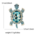 Spilla tartaruga dorata con cristalli blu e strass completa di dimensioni e peso - Blu