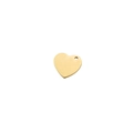Nahaufnahme eines polierten Goldherz-Anhängers mit glatter Oberfläche und Öse - 1.4*15mm / Gold