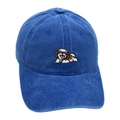 Blue washed denim baseball cap featuring a cute cartoon puppy embroidery on the front - M (56-58cm) / Sapphire Blue