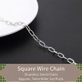 Chaîne carrée 5mm en acier inoxydable argenté pour bijoux DIY paquet de 1 mètre - Chaîne Fil Carré 5mm 1m