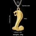 Gouden cobra slang hanger ketting van roestvrij staal met 70cm ketting en legering - Gouden Cobra