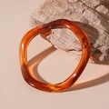 Coffee Brown Acrylic Geometric Bangle