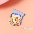 Cute cartoon moon bear magnetic bookmark in light blue with 3x3.6cm size dimensions - Approx. 3*3.8cm / Moon Bear