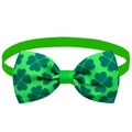 Papillon verde per animali per San Patrizio con motivo a trifoglio e cinturino regolabile - Stile Trifoglio Verde Scuro (BT141-A-5)