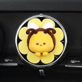 Cute yellow bee shaped car air vent freshener clip with floral petals decoration - Bee Head (2450B)