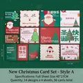 British style Christmas plaid card set with 14 festive designs and 56 greeting cards - Christmas Card Style A 56pcs/Pack