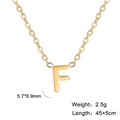 18k gold plated stainless steel necklace featuring a cutout capital letter F pendant - Letter F