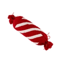 Coussin de Noël en forme de bonbon en peluche sherpa avec rayures rouges et blanches - Forme de Bonbon Rouge et Blanc