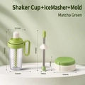 Matcha green cocktail shaker kit with stainless steel muddler and ice mold dimensions - Matcha Green [Shaker + Muddler + Ice Tray] 3pcs Set