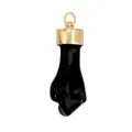 Unique black fist pendant charm with a polished gold-plated cap and bail for DIY jewelry - M599531-black / Black