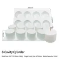 8-fache zylindrische Silikonform für DIY-Kerzen und Seifen aus lebensmittelechtem Silikon - 8-Loch Zylinder DGM-193