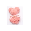 Pink bear-shaped coral fleece towel with ribbon and pearl pendant for wedding gift - Pink Pineapple Texture Bear With Pearl Charm