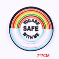 Rainbow circle embroidered patch with You Are Safe With Me text for clothes - PE7880CT-YOU ARE SAFE WITH ME