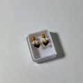 Chic heart-shaped stud earrings in gold and black enamel with screw back ball closure - 4# Gold Black Enamel Heart