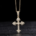 Elegant gold cross pendant necklace with sparkling white zircons for a stylish look - Gold Gorgeous Full Diamond Cross (0100Y)