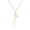 Detail der goldenen Edelstahl-Gänseblümchenkette mit einem Sophia-Namensanhänger - Blumenstil CS00284 (Gold) (CS00284金色)