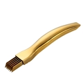 Golden stainless steel green onion shredder with curved handle for precise kitchen slicing - Gold